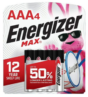 Energizer E92BP4 AAA Max Black/Silver 1.5V Alkaline Qty (4) Single Pack