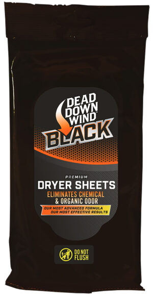 Dead Down Wind 117019 Black Premium Dryer Sheets Odor Eliminator Unscented Scent Dryer Sheet 40 Count