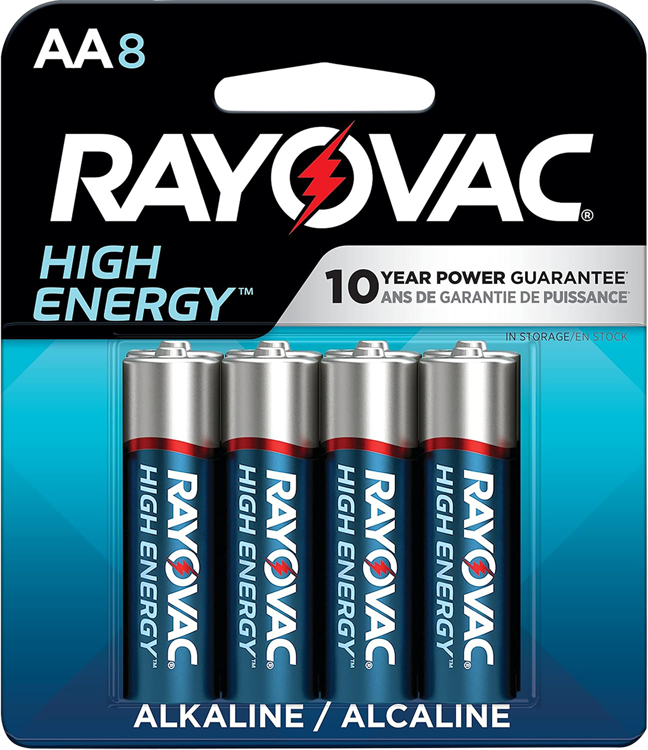 Rayovac 8158T03 AA Batteries 1.5 Volts Alkaline 2,700 mAh Pkg of 8