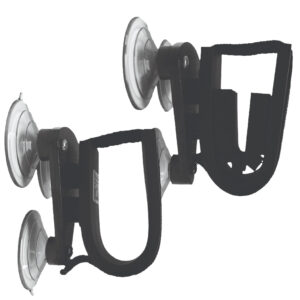Rugged Gear Suction Cup Gun Holder Black Metal