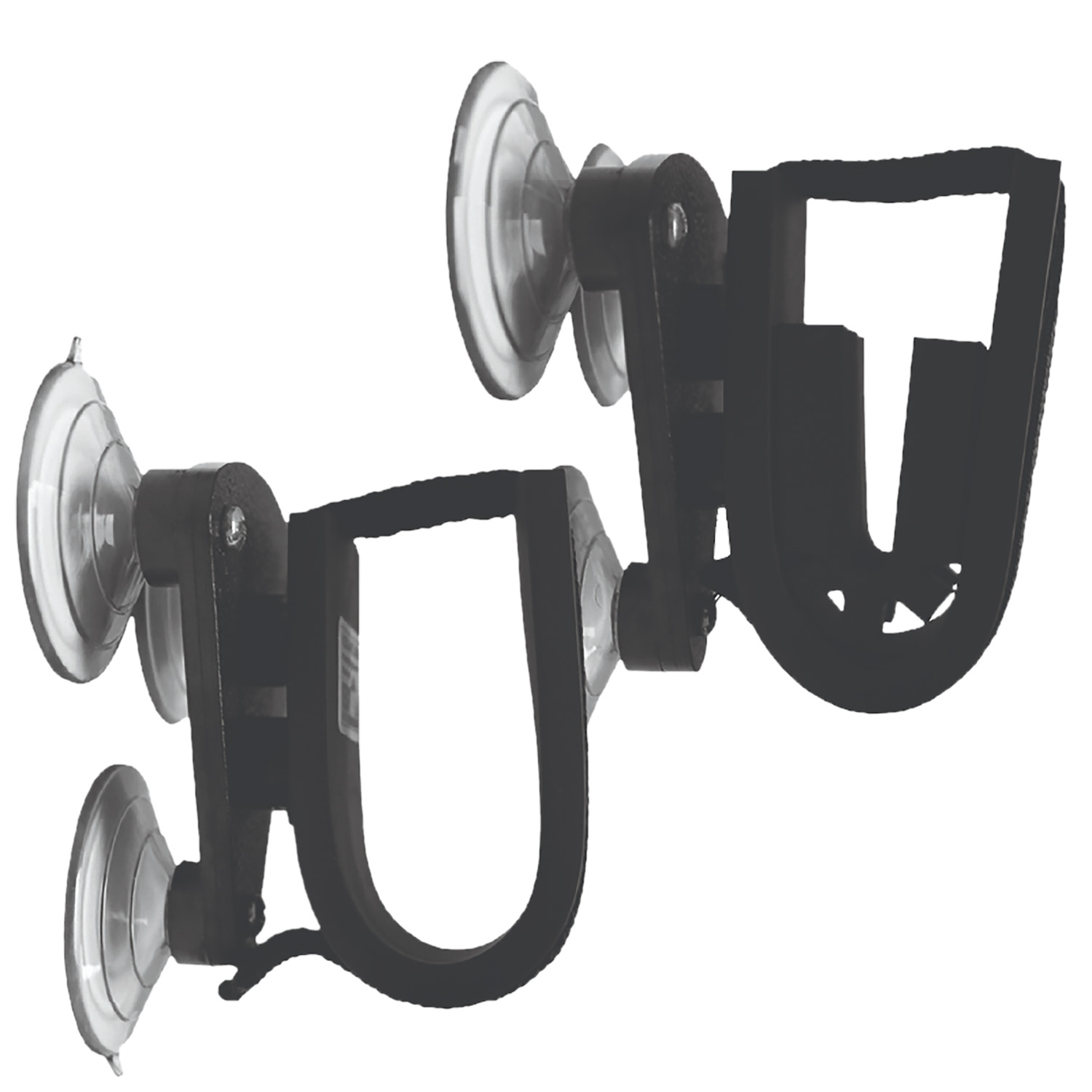 Rugged Gear Suction Cup Gun Holder Black Metal