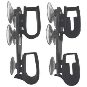 Rugged Gear Suction Cup Gun Rack - Black Metal