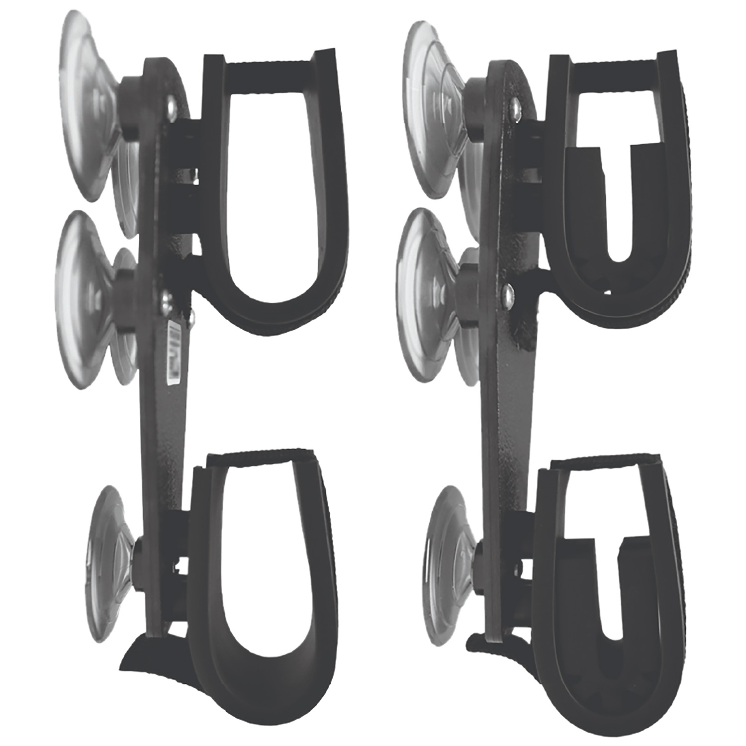Rugged Gear Suction Cup Gun Rack - Black Metal