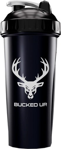 BUCKED UP SHAKER 28OZ - BLACK & WHITE BPA FREE