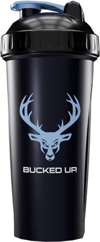 BUCKED UP SHAKER 28OZ - BLACK & BLUE BPA FREE