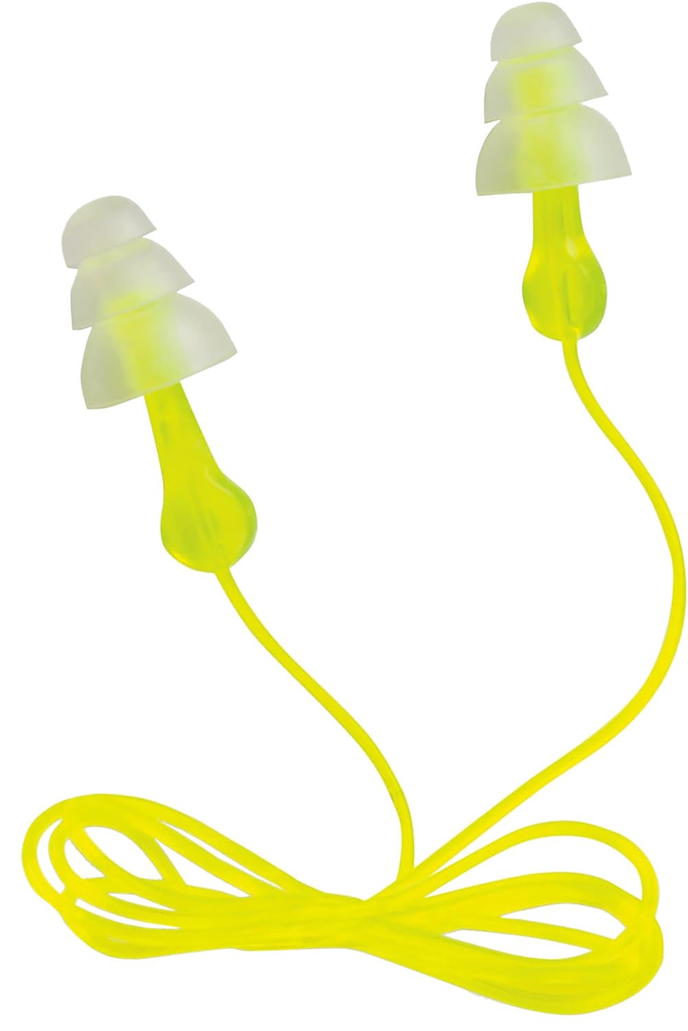 Peltor 97317 Tri-Flange Reusable Earplugs Polymer 26 dB In The Ear Yellow Buds with Yellow Cord Adult 3 Pair