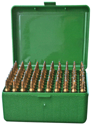 MTM Medium Rifle Ammo Box 100-Round Flip-Top Green