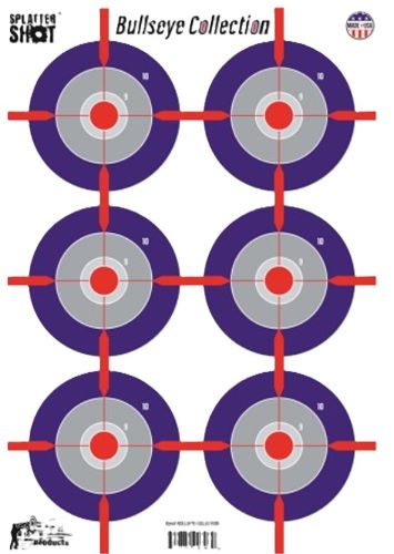 SPLATTER SHOT TARGET 12"X18" - MULTI-BULLSEYE 8PK