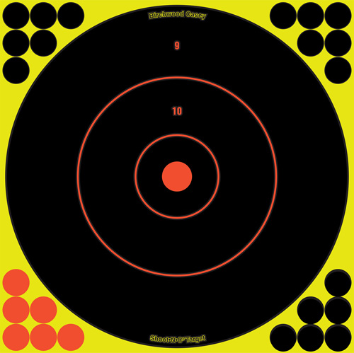 SHOOT•N•C ® SELF-ADHESIVE TARGETS 12" BULL'S-EYE, 10 PACK - BULK UNPACKAGED