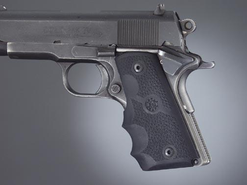 Hogue Cobblestone Black Rubber Grip for 1911 Officer