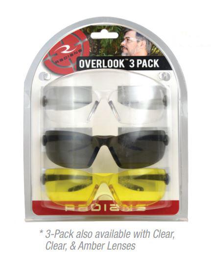 Radians Overlook Shooting Glasses Combo Pack, Clear & Amber Lens