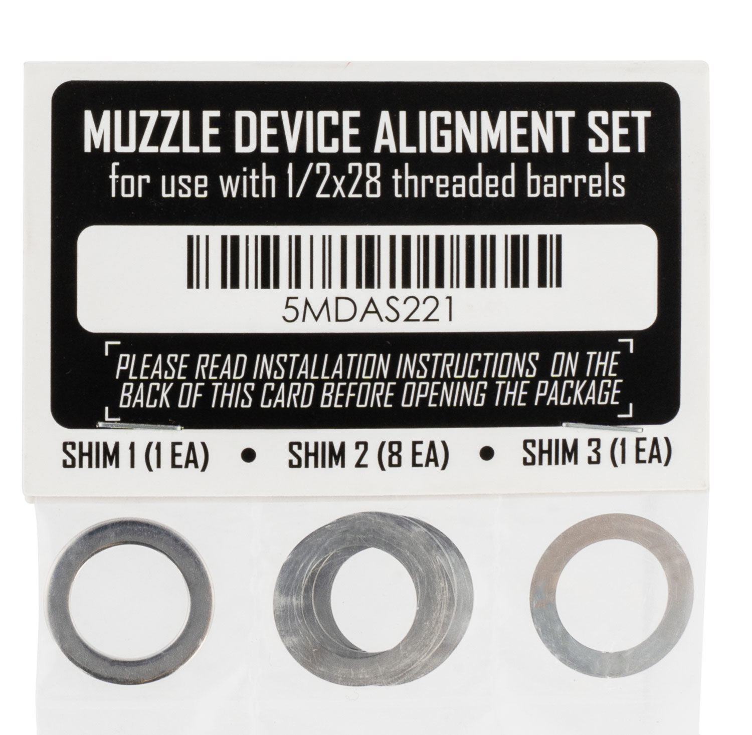 Rugged Suppressors Shim Kit 1/2x28 - Silver