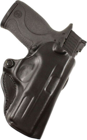 DESANTIS MINI SCABBARD HOLSTER - RH OWB LEATHER 380 SHLD EZ BLK