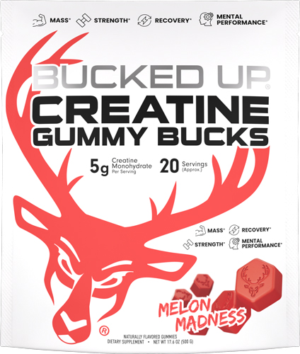 BUCKED UP CREATINE GUMMIES - MELON MADNESS 20 SERVINGS