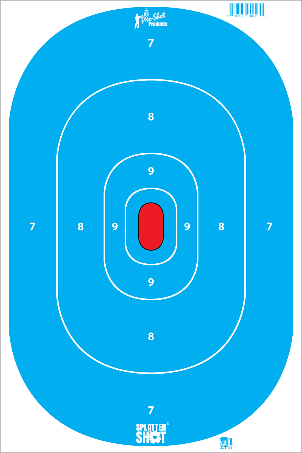 Pro-Shot SILHINTPBLUE SplatterShot Silhouette Hanging Tagboard 12" x 18" Hi-Vis Blue Impact Enhancement White 8 Per Pkg