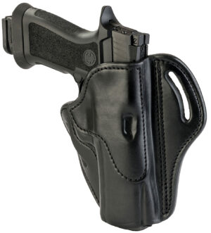 1791 Gunleather BH24SBLR BH2.4  OWB 2.4 Stealth Black Leather Belt Slide Fits Walther PPQ/Sig P320/Springfield XD-M