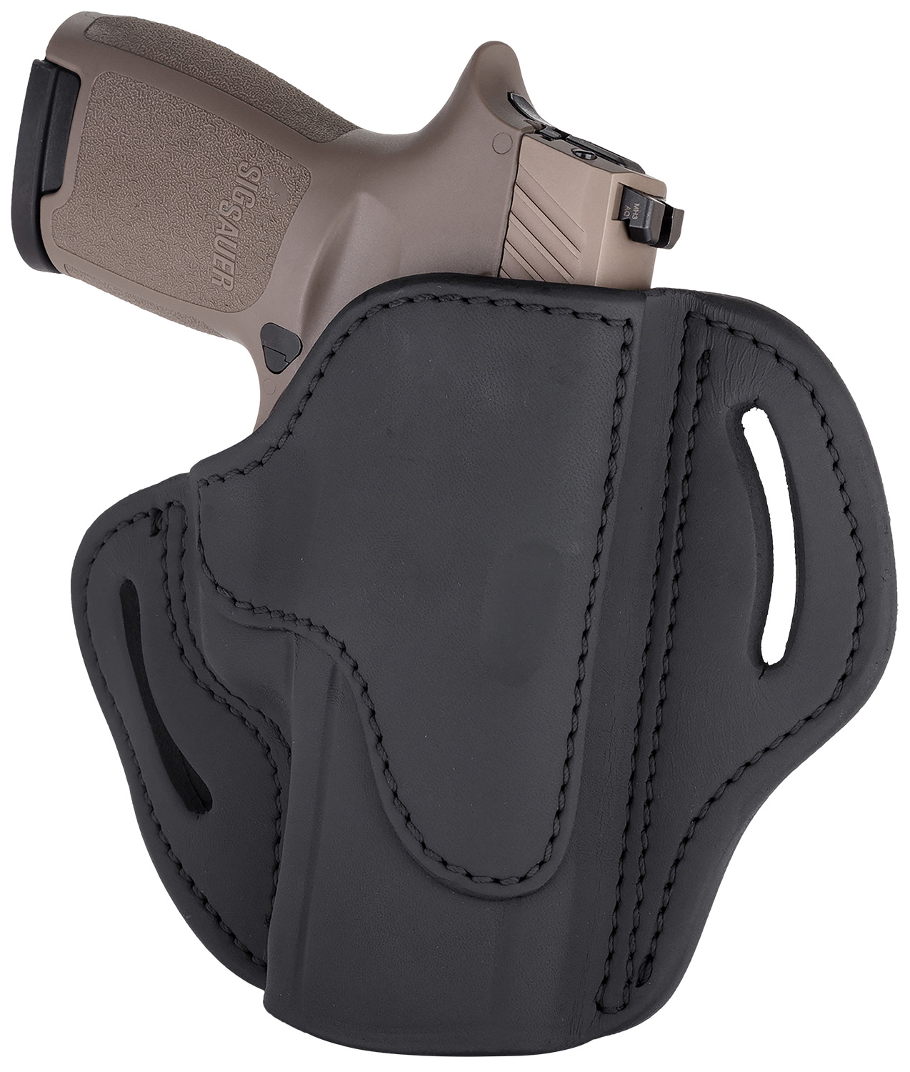 1791 Gunleather BH24SSBLR BH2.4S OWB Open Top 2.4 Stealth Black Leather Belt Slide Fits FN 509/Springfield XD-M/HK VP9SK