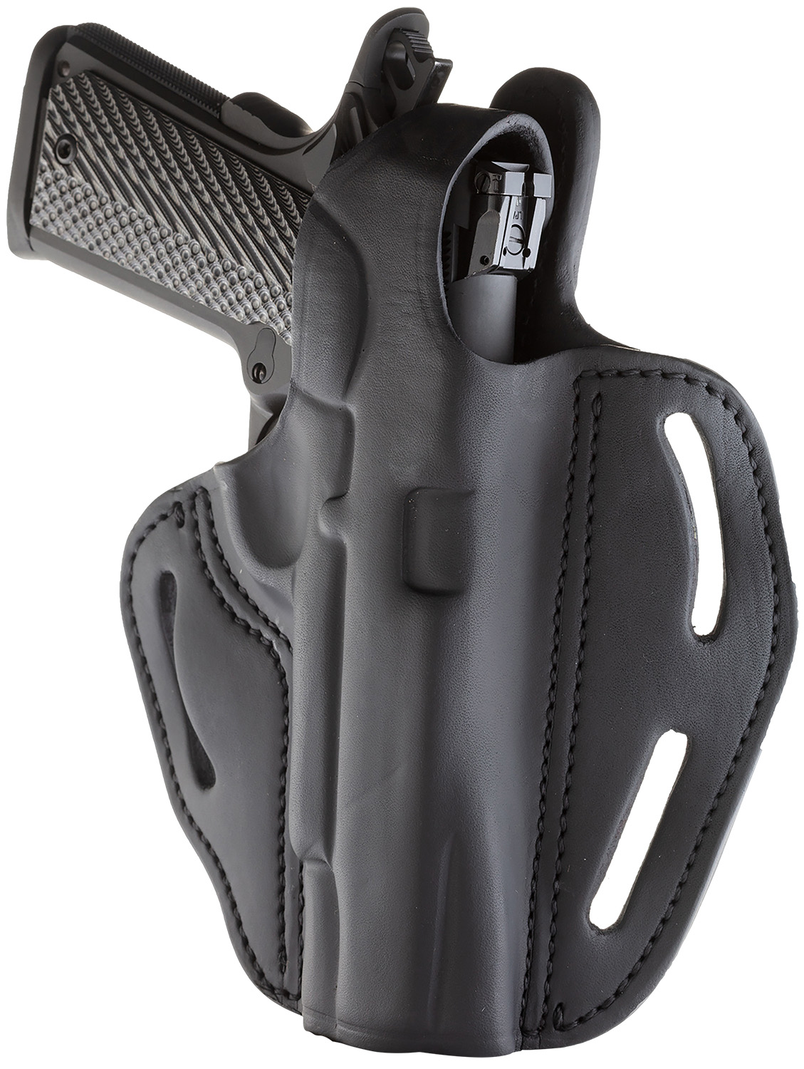 1791 Gunleather BHX1CLSBLR BHX  OWB Size 01 Stealth Black Leather Belt Slide Fits 4"-5" 1911 Right Hand