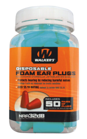 Walker's Teal Foam Ear Plugs 32dB NRR - 50 Pairs
