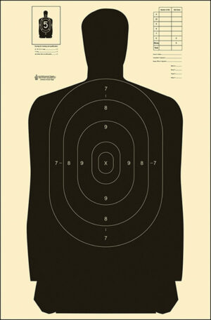 Action Target B27SBLACK100 Qualification Standard Silhouette Heavy Paper Hanging Black/White 100 Per Box