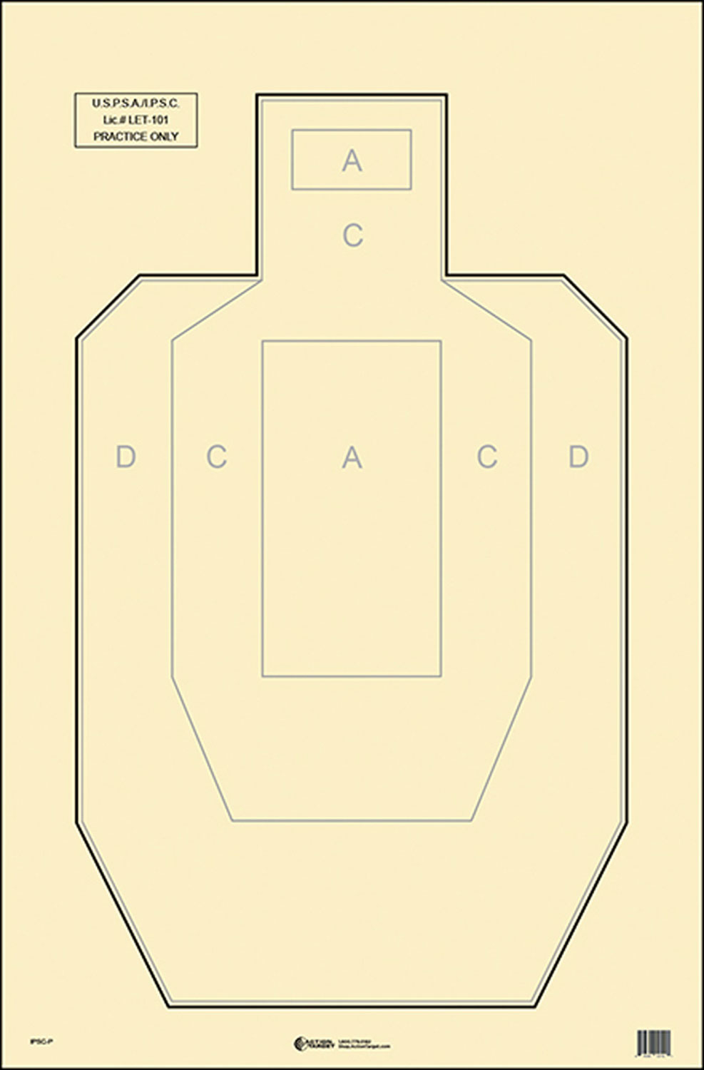 Action Target IPSCP100 Military IPSC/USPSA IPSC Paper Hanging 23" x 35" Black/White 100 Per Box