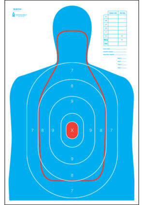 Action Target RCB27EQ100 Qualification B-27E & FBI Q Combo Silhouette Hanging Paper 23" x 35" Blue/White 100 Per Box