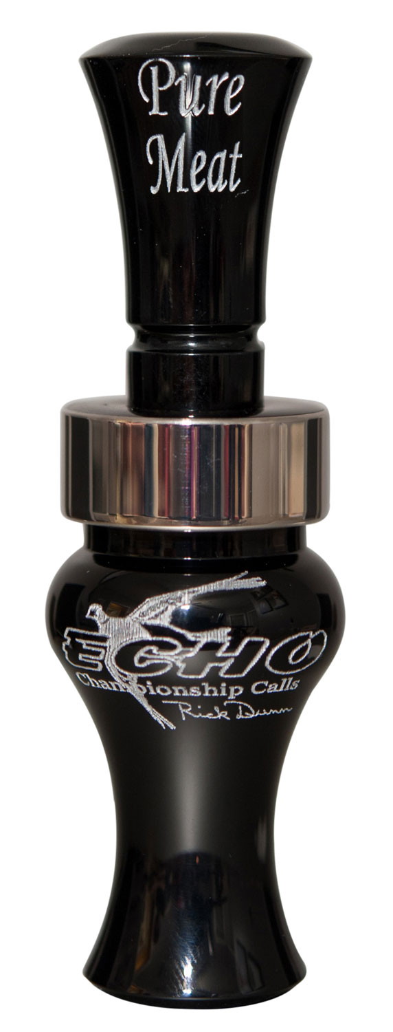 Echo Calls Pure Meat Double Reed Duck Call - Black Acrylic