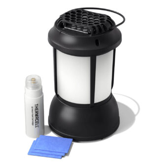 Thermacell PSLL2 Patio Shield Lantern Mosquito Repeller Black Effective 15 ft Odorless Scent Repels Mosquito Effective Up to 12 hrs