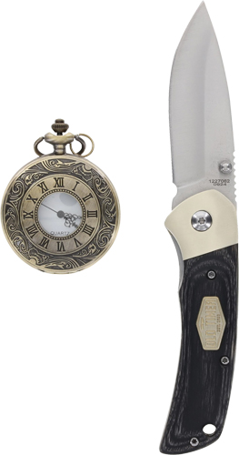 Old Timer Knife and Pocket Watch Combo Gift Tin
