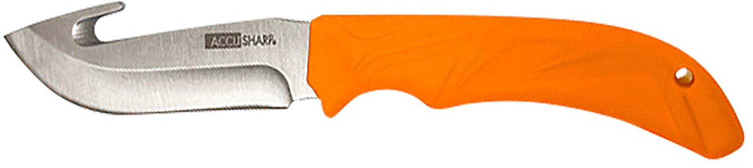 AccuSharp Gut Hook Knife with Orange Rubber Handle