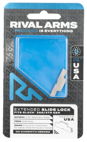 Rival Arms Extended Stainless Slide Lock for Glock Gen3-4