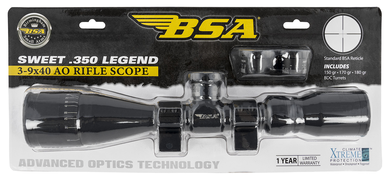 BSA Sweet 350 Legend 3-9x40mm AO Rifle Scope