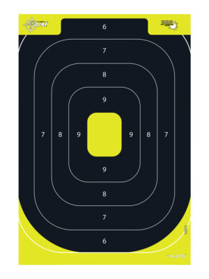 EZ-Aim 15372 Splash Reactive Target IPSC Silhouette Paper Hanging 12.50" W X 18.25" H Black/Yellow 8 Per Pkg