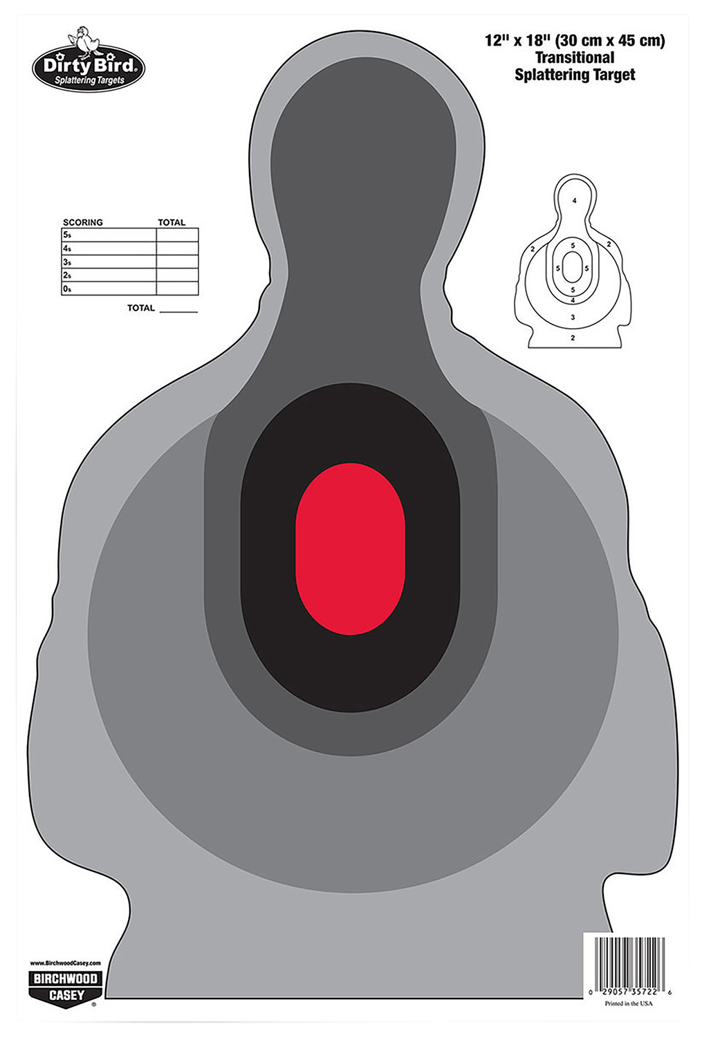 Birchwood Casey 35727 Dirty Bird Silhouette Tagboard Target 12" x 18" 8 Per Pkg
