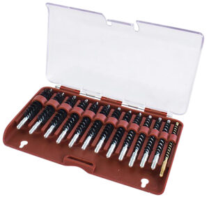 Tipton 615333 Bore Brush Set  .17-.45 Cal Rifle Firearm 8-32/5-40 Thread Stainless Steel Nylon Bristles Bronze Includes Storage Box