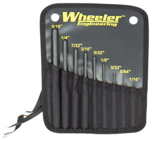 Wheeler Roll Pin Punch Set - 9 Pieces Black Steel