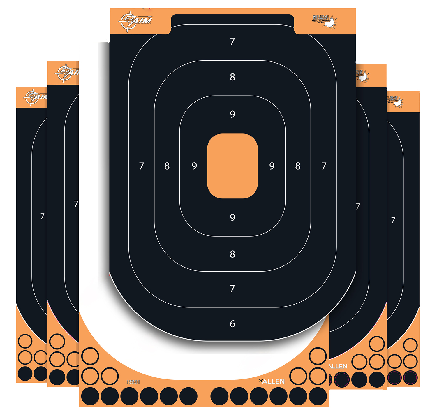 EZ-Aim 1550125 Splash Reactive Self-Adhesive Paper Black/Orange 12.50"x18.25" Silhouette 25 Pack