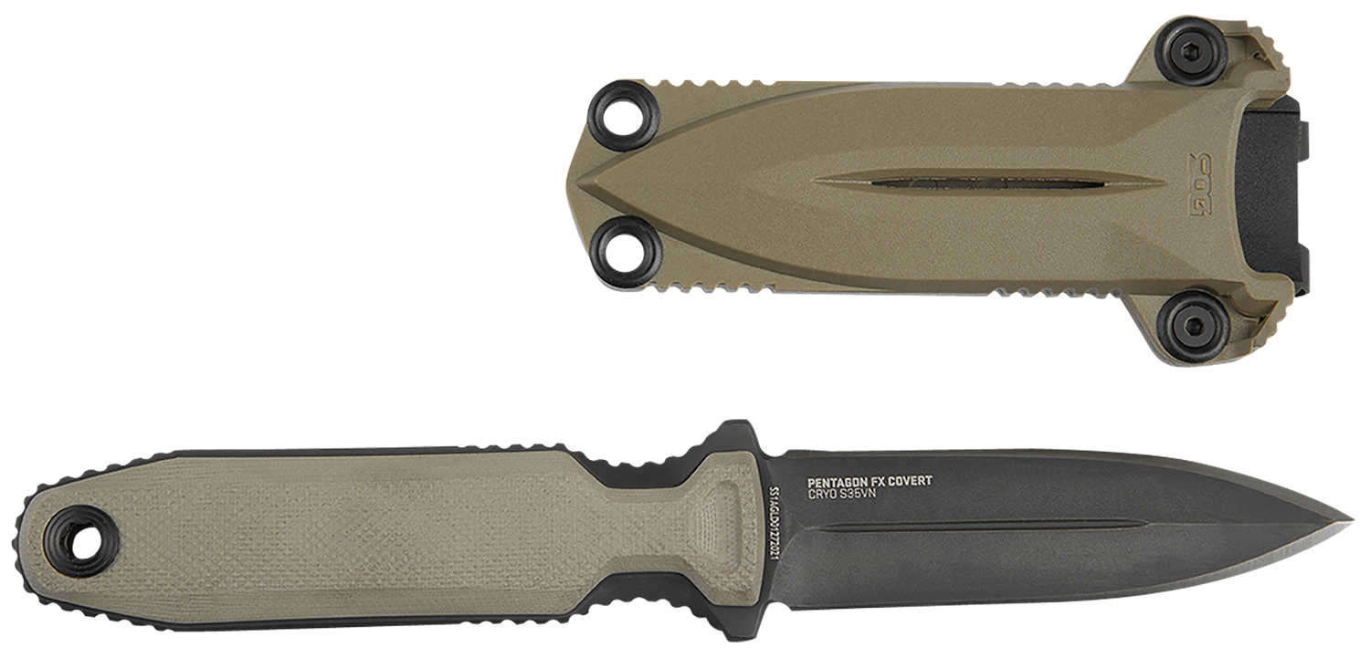 SOG Pentagon FX Covert Knife - 3.4" Double Edge Blade