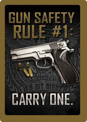 Rivers Edge Gun Safety Sign 12"x17" Tin