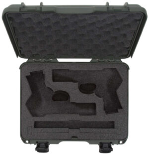 Nanuk 910 Classic 2 Up Pistol Case - Olive Polymer