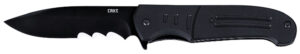 CRKT 6885 Ignitor  3.48" Folding Drop Point Part Serrated Black Oxide 8Cr13MoV SS Blade/Black G10 Handle Includes Pocket Clip