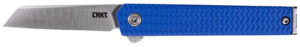 CRKT CEO Microflipper Sheepsfoot Knife - Blue Aluminum