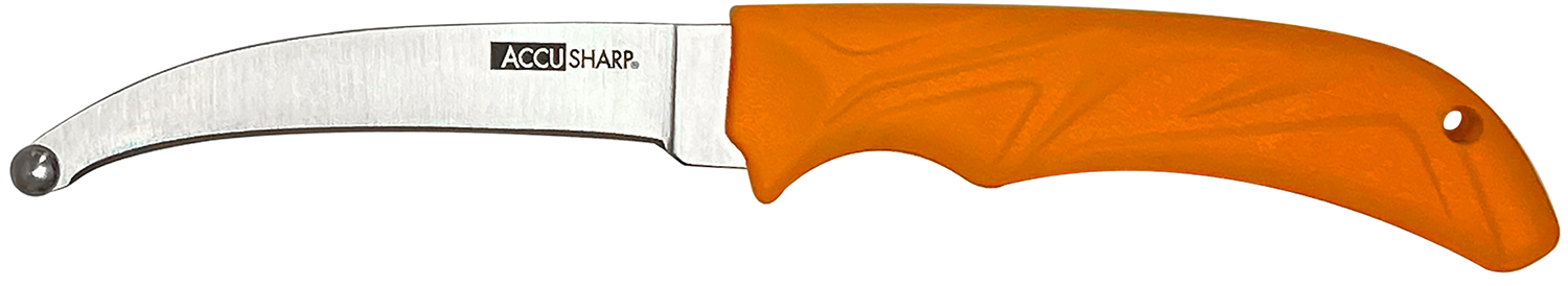 AccuSharp AccuZip 4" Skinning Knife - Non-Slip Blaze Orange