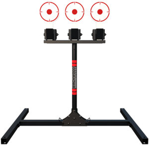 Birchwood Casey 3TPR 3 Spring Loaded Self Resting Targets Plate Rack Black/Red AR500 Steel 0.37" Thick Standing