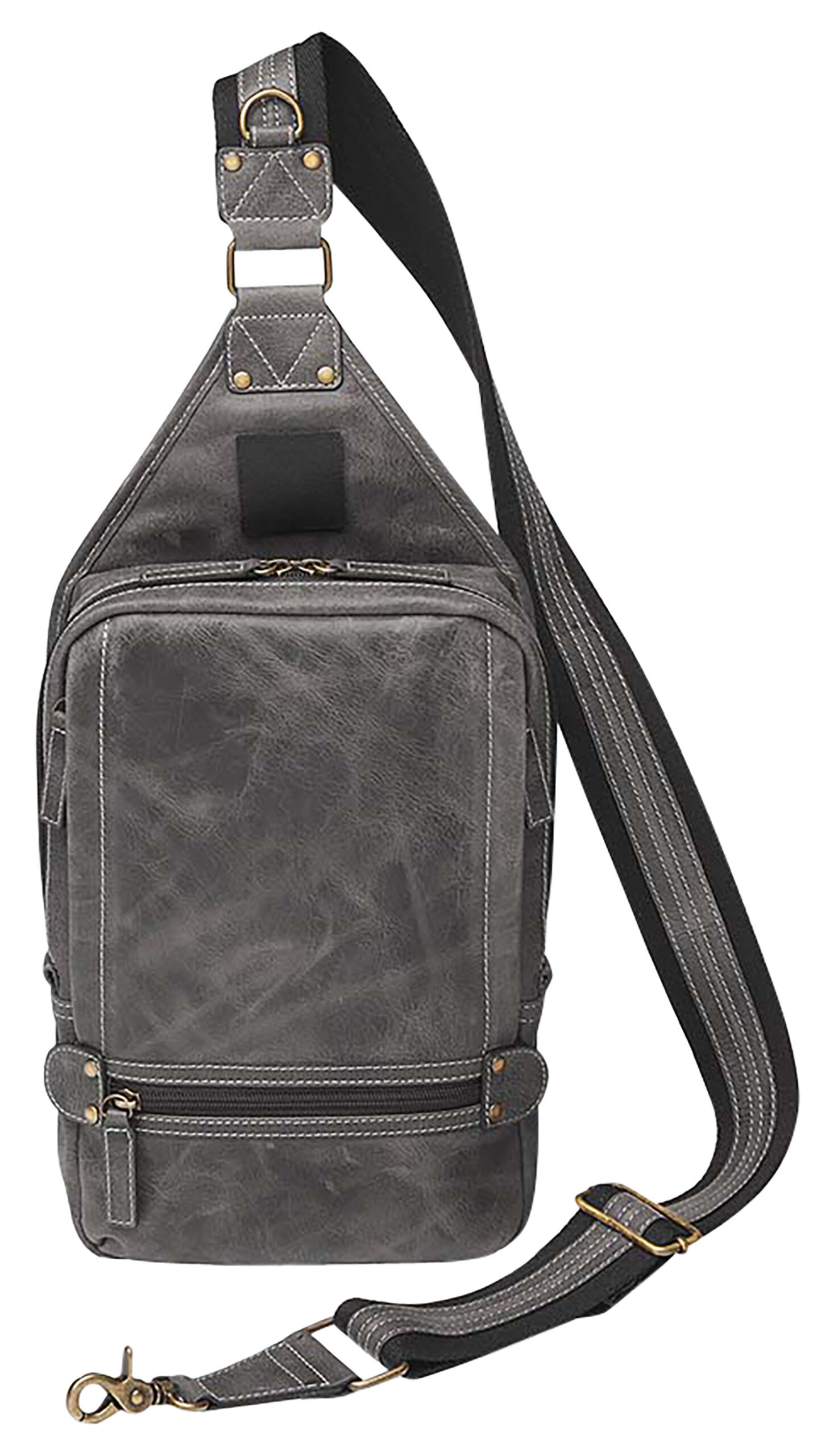 Gun Tote'n Mamas Gray Leather Sling Backpack with Holster