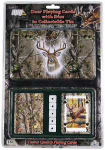Rivers Edge Whitetail Deer Cards & Dice Tin