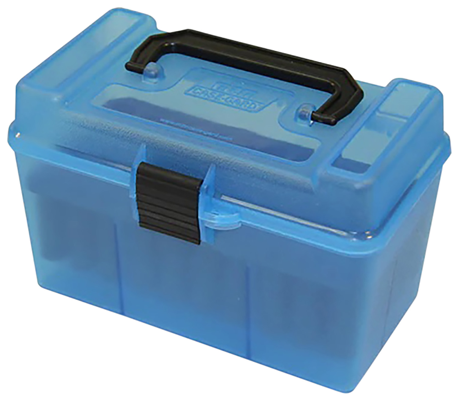 MTM Deluxe H-50 Rifle Ammo Box 50 Round Clear Blue