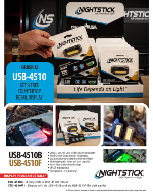 Bayco Nightstick USB-4510B Multi-Flood Headlamp Display