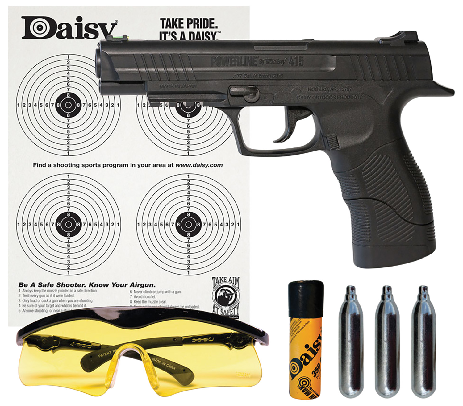 Daisy Powerline 415 CO2 Air Pistol Kit - Semi-Auto .177