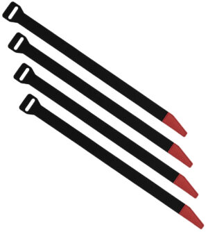 Magpul MAG1442BLK DAKA Gear Straps Black/Red 12" Long 4 Pack